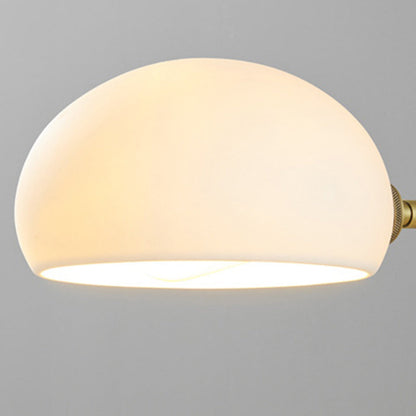 Brass Ash Wood Ceramic Round Shade 1-Light Wall Sconce Lamp