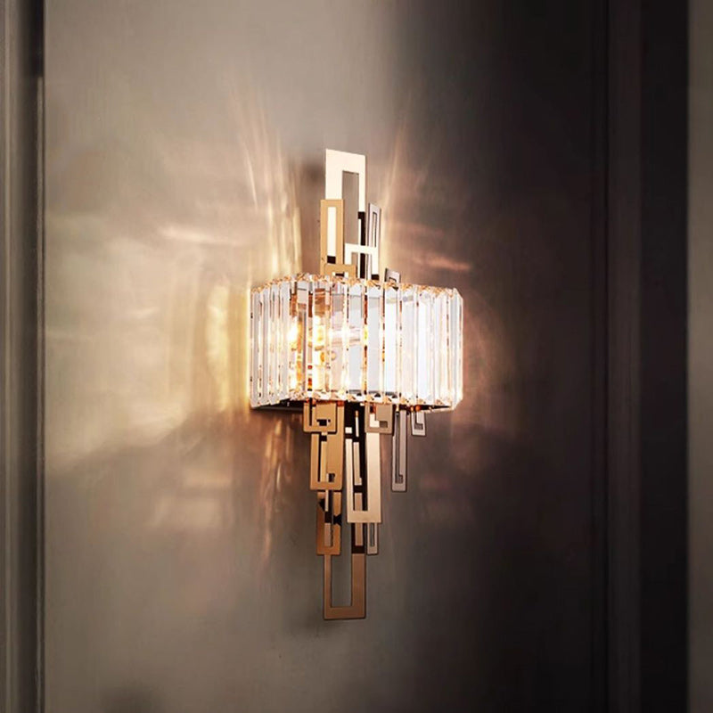 Crystal Hardware Rectangular 2-Light Wall Sconce Lamp