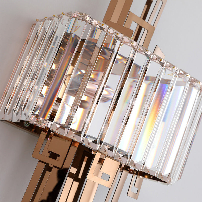 Crystal Hardware Rectangular 2-Light Wall Sconce Lamp
