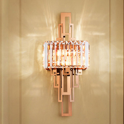 Crystal Hardware Rectangular 2-Light Wall Sconce Lamp