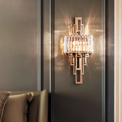 Crystal Hardware Rectangular 2-Light Wall Sconce Lamp