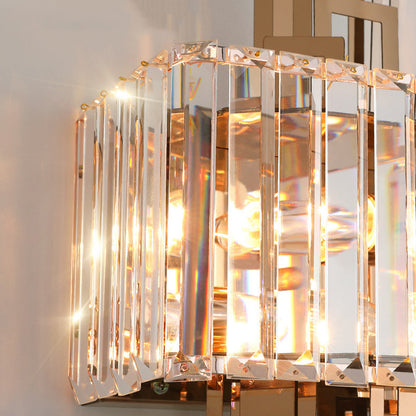 Crystal Hardware Rectangular 2-Light Wall Sconce Lamp