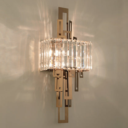 Crystal Hardware Rectangular 2-Light Wall Sconce Lamp