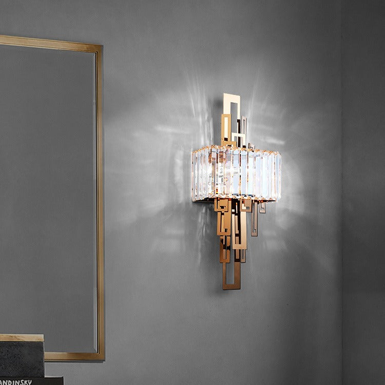 Crystal Hardware Rectangular 2-Light Wall Sconce Lamp