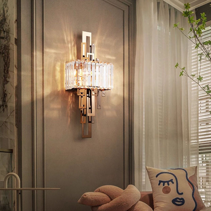 Crystal Hardware Rectangular 2-Light Wall Sconce Lamp