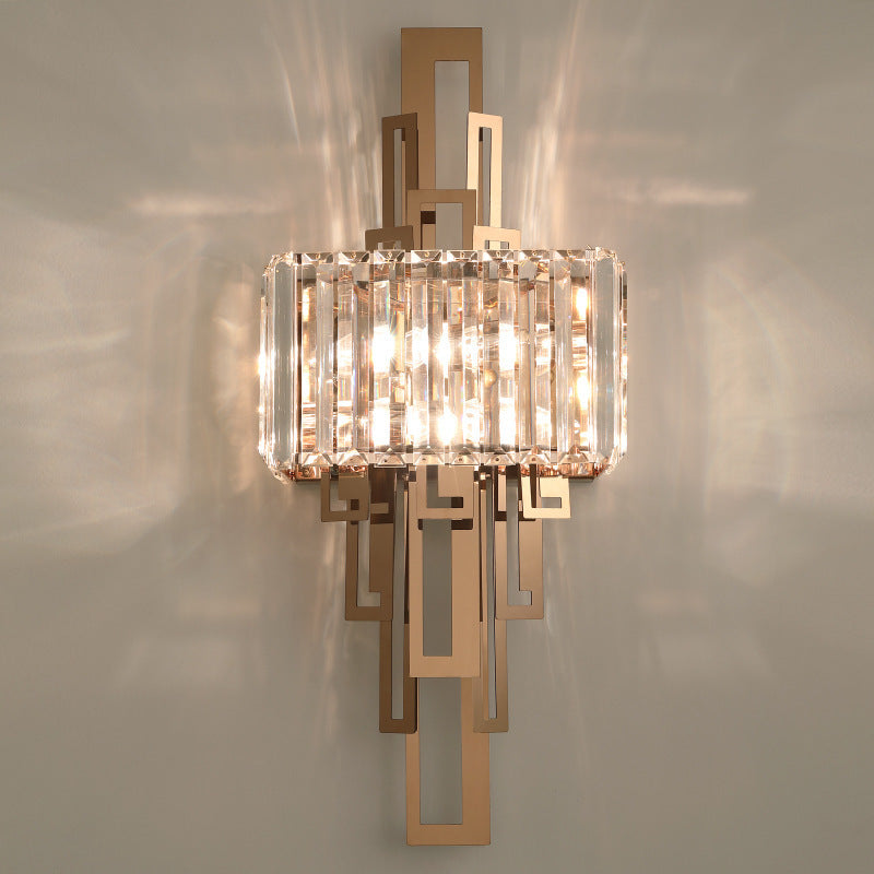 Crystal Hardware Rectangular 2-Light Wall Sconce Lamp
