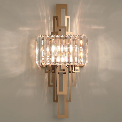 Crystal Hardware Rectangular 2-Light Wall Sconce Lamp