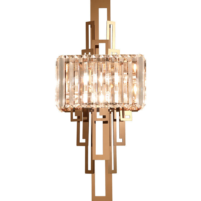 Crystal Hardware Rectangular 2-Light Wall Sconce Lamp