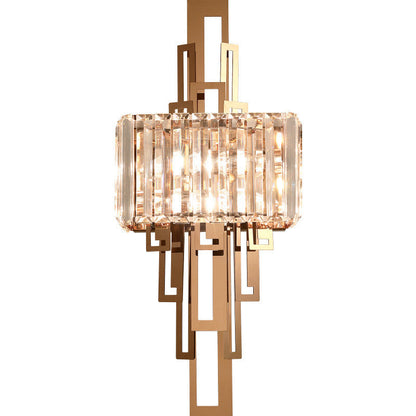 Crystal Hardware Rectangular 2-Light Wall Sconce Lamp