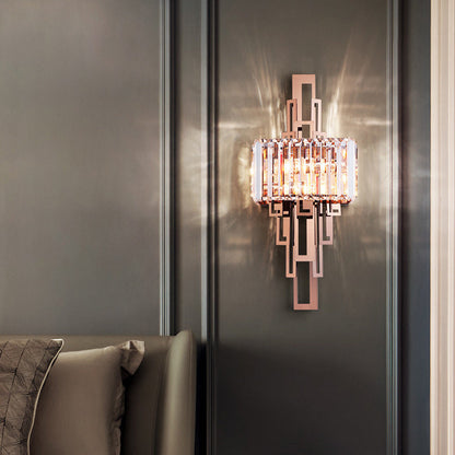 Crystal Hardware Rectangular 2-Light Wall Sconce Lamp