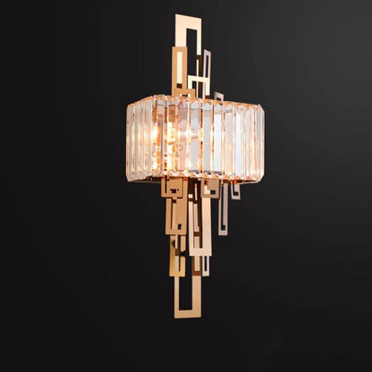 Crystal Hardware Rectangular 2-Light Wall Sconce Lamp