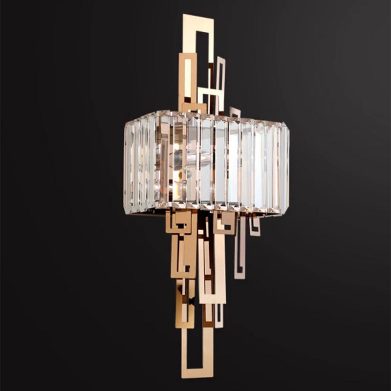 Crystal Hardware Rectangular 2-Light Wall Sconce Lamp
