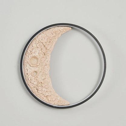 Creative Moon Hardware Resin Round LED Wall Sconce Lamp
