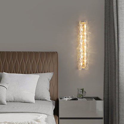 Luxury Brass Crystal Column LED Wall Sconce Lamp