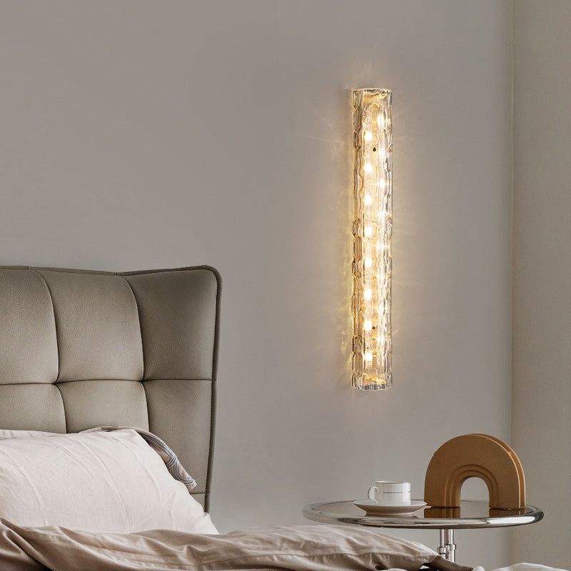 Luxury Brass Crystal Column LED Wall Sconce Lamp