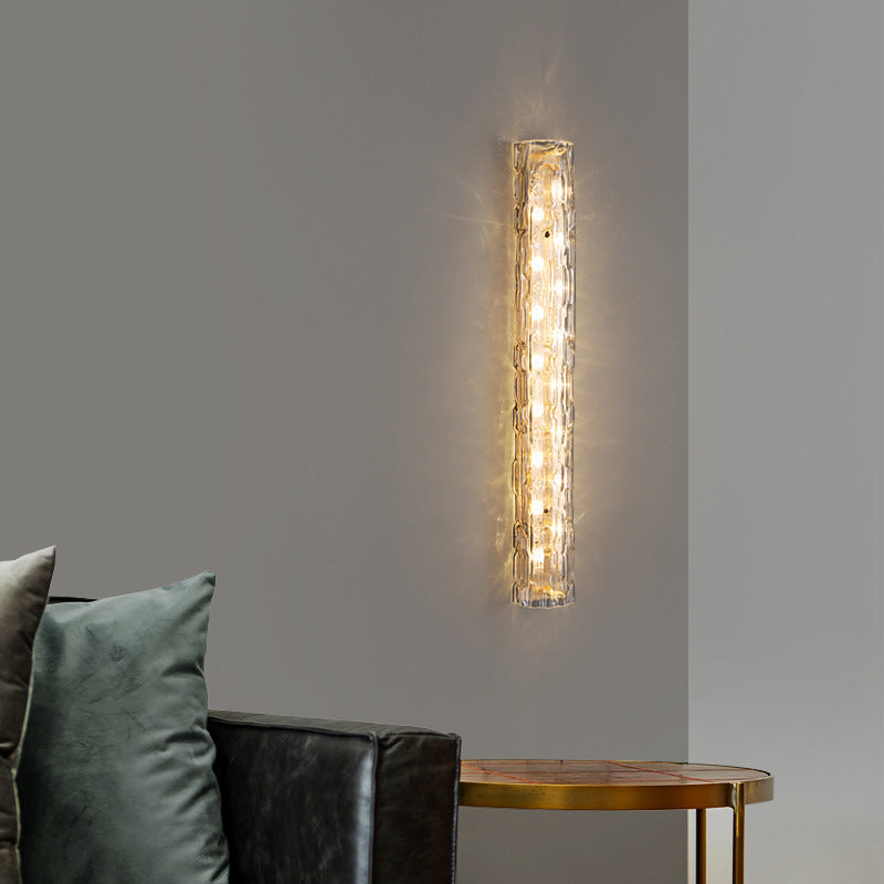Luxury Brass Crystal Column LED Wall Sconce Lamp