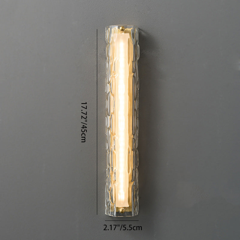 Luxury Brass Crystal Column LED Wall Sconce Lamp