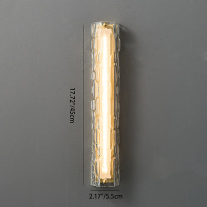 Luxury Brass Crystal Column LED Wall Sconce Lamp