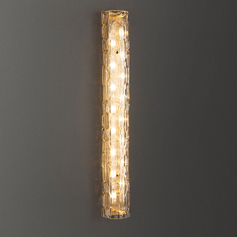 Luxury Brass Crystal Column LED Wall Sconce Lamp