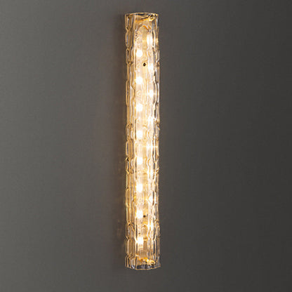 Luxury Brass Crystal Column LED Wall Sconce Lamp