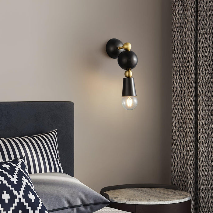 Scandinavian Glass Geometric Round 1-Light Wall Sconce Lamp