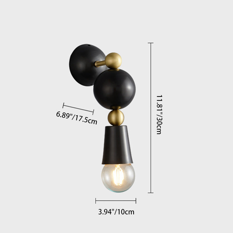Scandinavian Glass Geometric Round 1-Light Wall Sconce Lamp