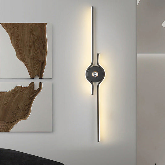 Minimalist Aluminum Iron Long Strip LED Wall Sconce Lamp