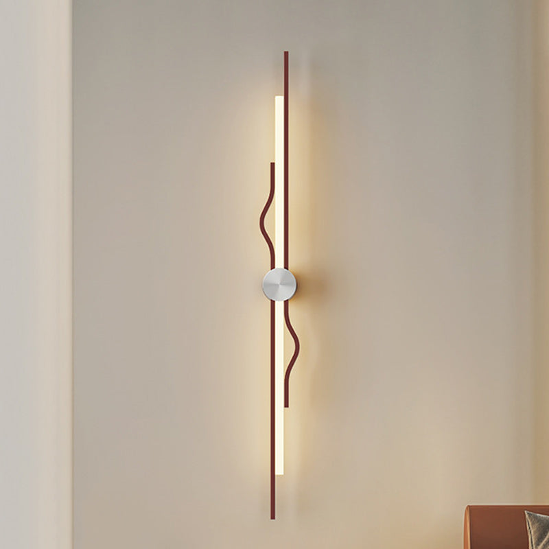 Minimalist Corrugated Acrylic Iron LED Wall Sconce Lamp