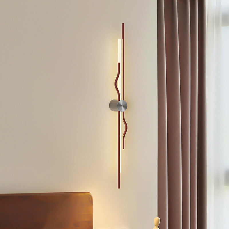 Minimalist Corrugated Acrylic Iron LED Wall Sconce Lamp