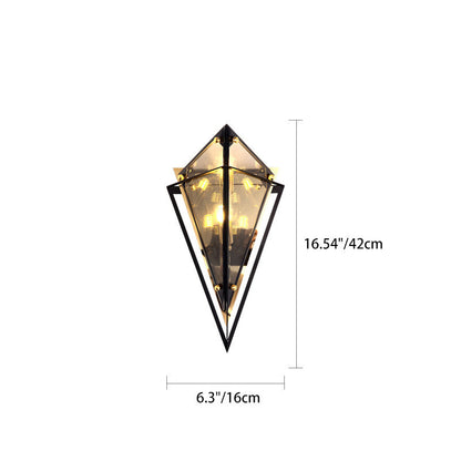 Creative Rhombic Hardware Glass 1-Light Wall Sconce Lamp