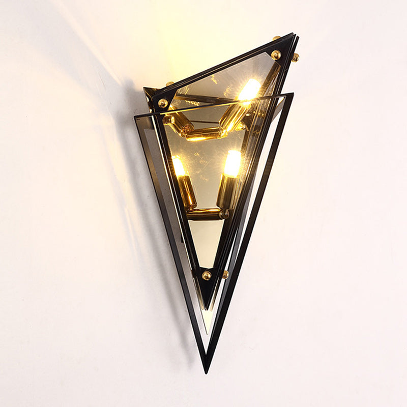 Creative Rhombic Hardware Glass 1-Light Wall Sconce Lamp