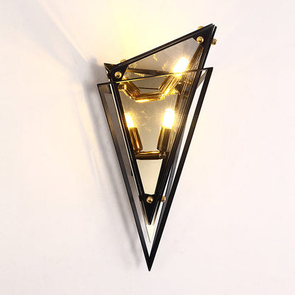 Creative Rhombic Hardware Glass 1-Light Wall Sconce Lamp