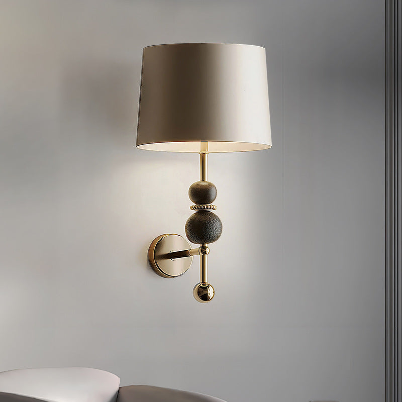 Eclectic Fabric Cylinder Shade 1-Light Wall Sconce Lamp