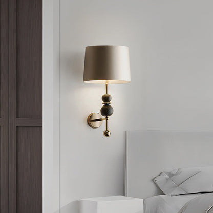 Eclectic Fabric Cylinder Shade 1-Light Wall Sconce Lamp