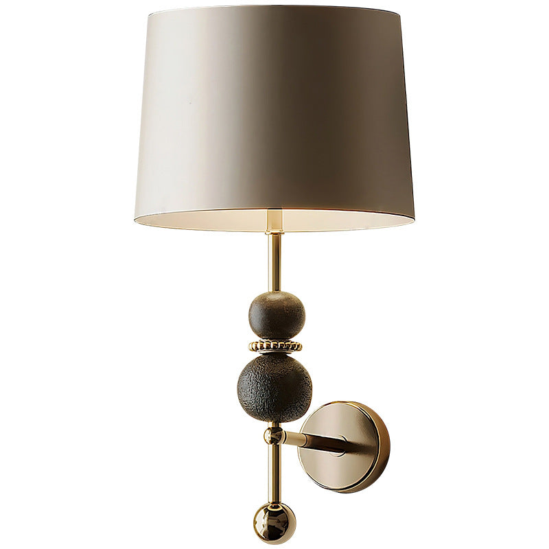 Eclectic Fabric Cylinder Shade 1-Light Wall Sconce Lamp