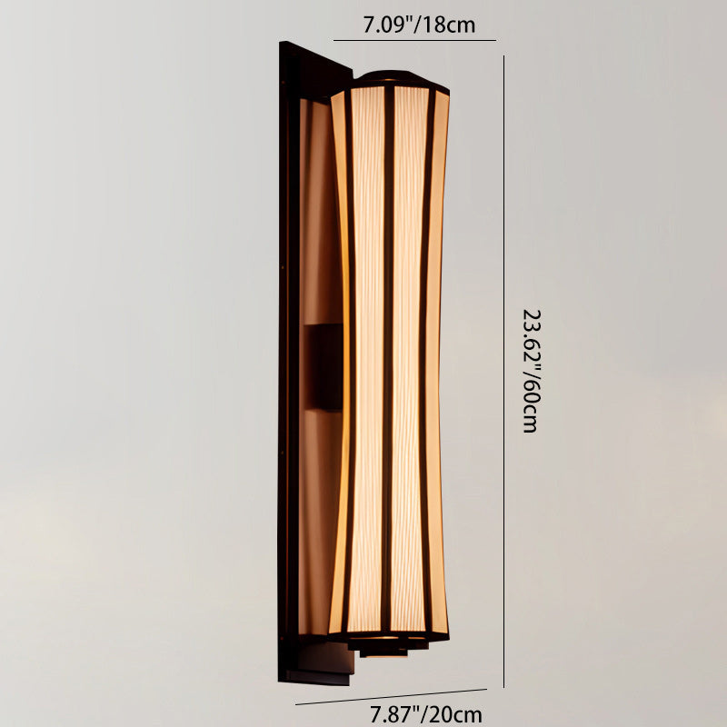 Chinese Iron Fabric Column 1-Light Wall Sconce Lamp