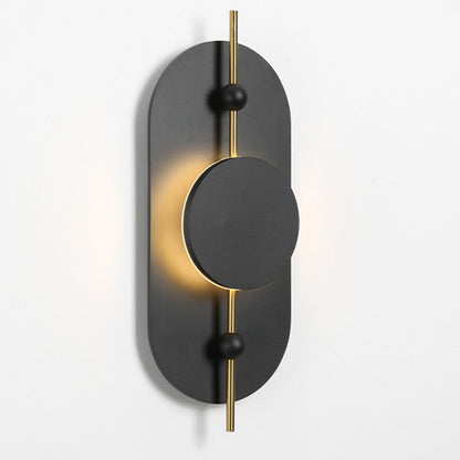 Nordic Ellipse Iron Solid Wood LED Wall Sconce Lamp