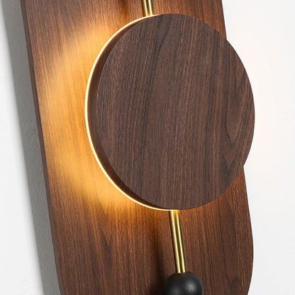 Nordic Ellipse Iron Solid Wood LED Wall Sconce Lamp