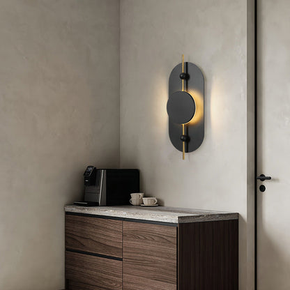 Nordic Ellipse Iron Solid Wood LED Wall Sconce Lamp