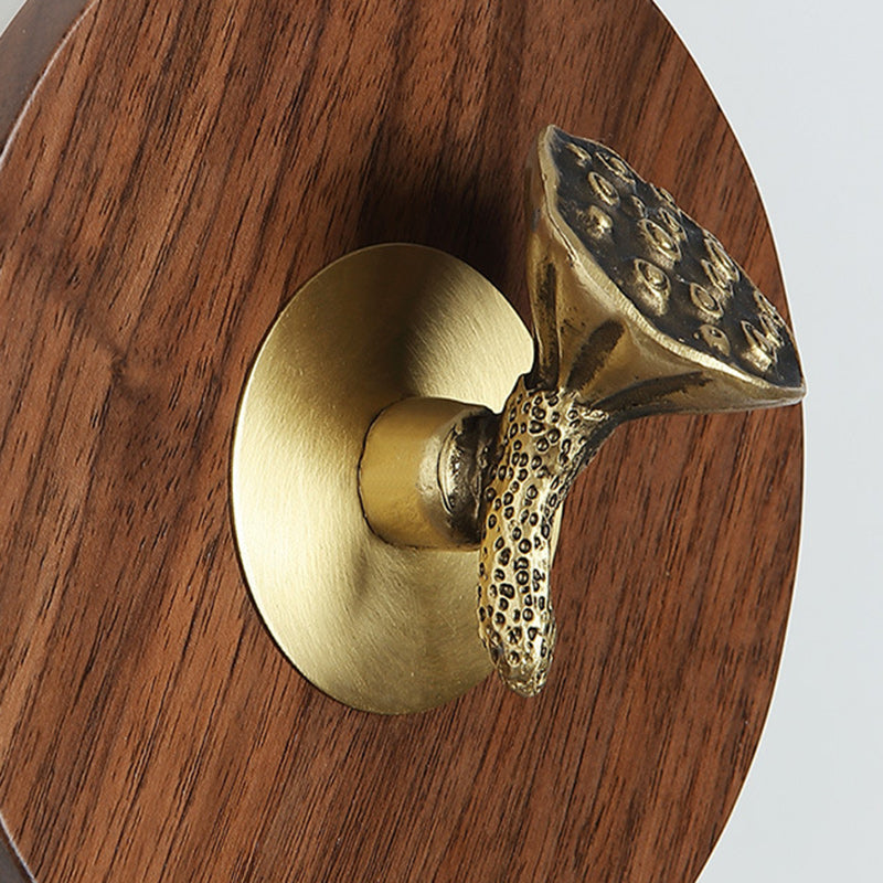 Chinese Walnut Wood Acrylic Shade LED Wall Sconce Lamp