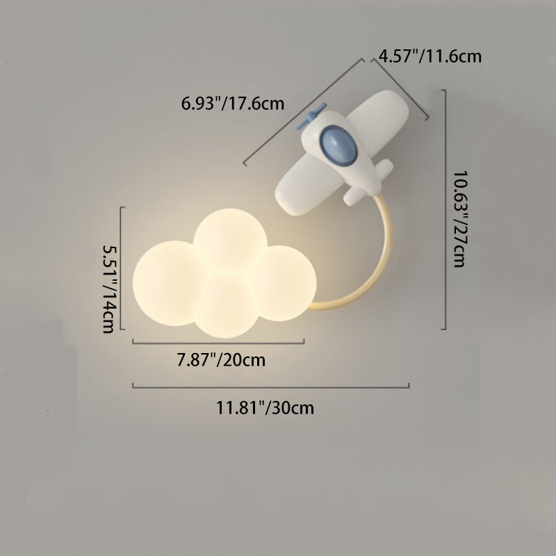 Rainbow Hot Air Balloon Kite Iron PE LED Wall Sconce Lamp
