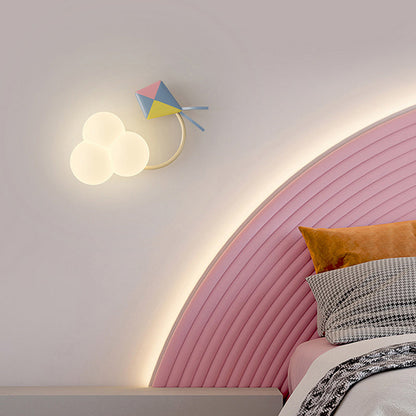 Rainbow Hot Air Balloon Kite Iron PE LED Wall Sconce Lamp