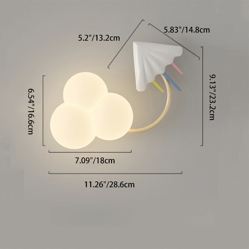 Rainbow Hot Air Balloon Kite Iron PE LED Wall Sconce Lamp