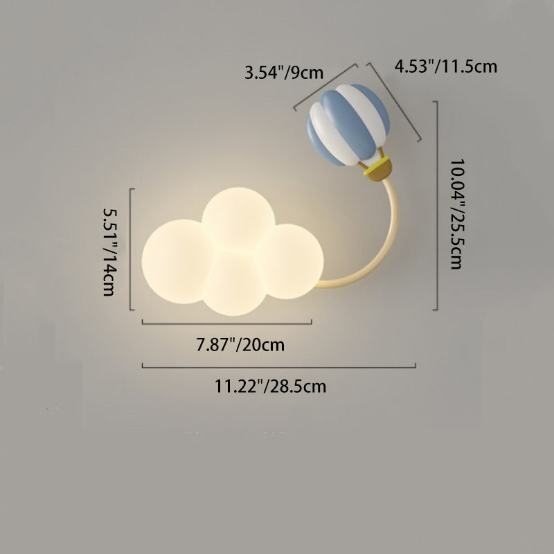 Rainbow Hot Air Balloon Kite Iron PE LED Wall Sconce Lamp