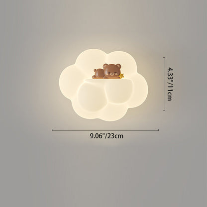 PE Cloud Shade Animal Bear Monkey LED Wall Sconce Lamp