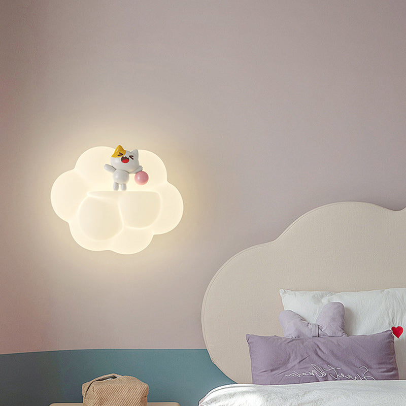 PE Cloud Shade Animal Bear Monkey LED Wall Sconce Lamp