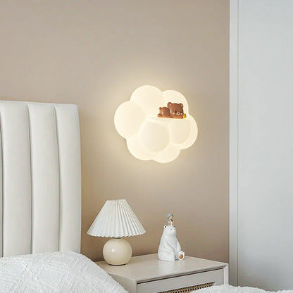 PE Cloud Shade Animal Bear Monkey LED Wall Sconce Lamp