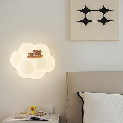 PE Cloud Shade Animal Bear Monkey LED Wall Sconce Lamp