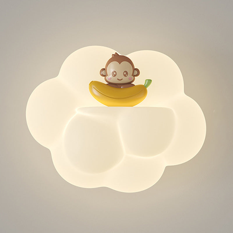 PE Cloud Shade Animal Bear Monkey LED Wall Sconce Lamp
