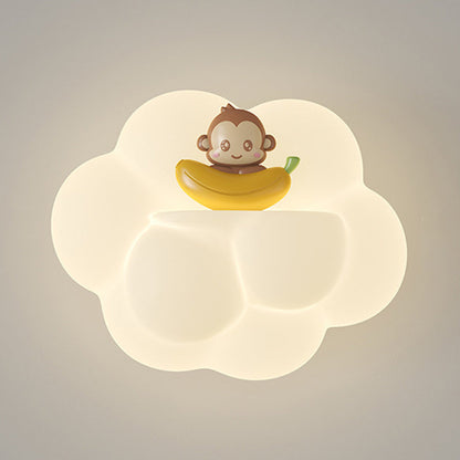 PE Cloud Shade Animal Bear Monkey LED Wall Sconce Lamp